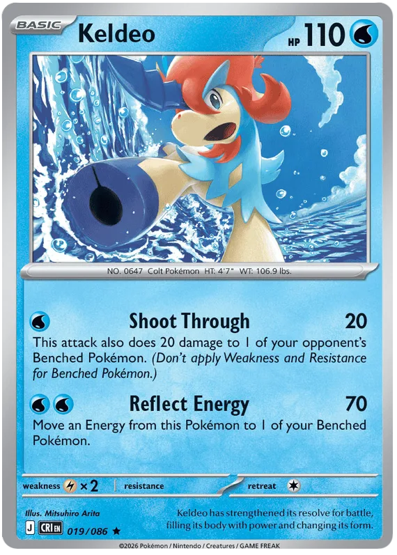 Keldeo #19 Chaos Rising Pokemon card