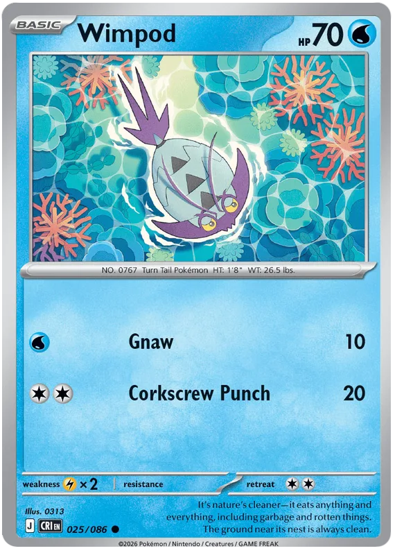 Wimpod #25 Chaos Rising Pokemon card