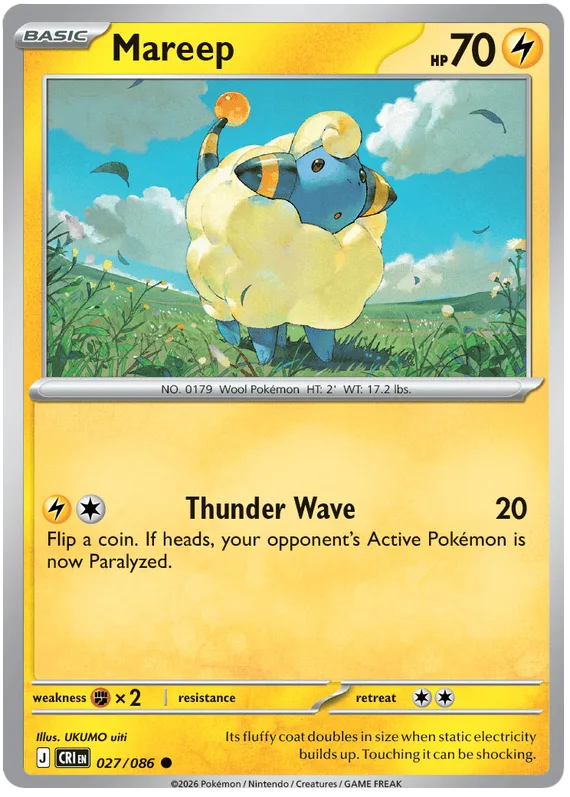 Mareep #27 Chaos Rising Pokemon card