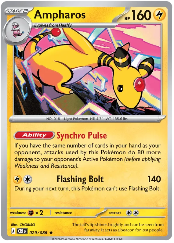 Ampharos #29 Chaos Rising Pokemon card