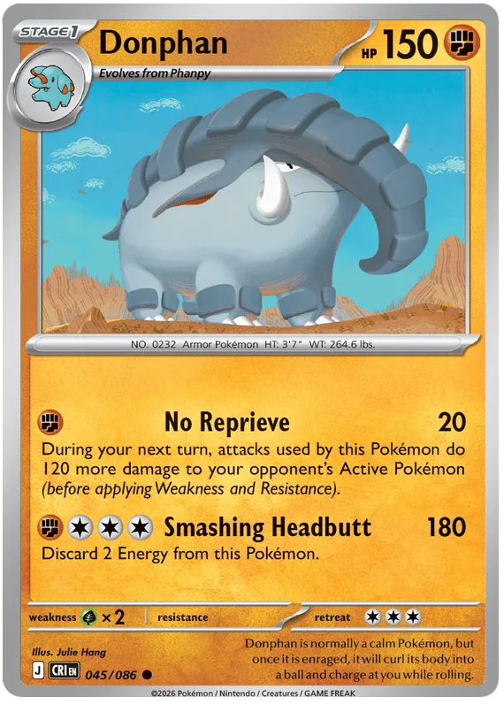 Donphan #45 Chaos Rising Pokemon card