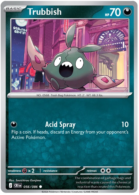 Trubbish #56 Chaos Rising Pokemon card
