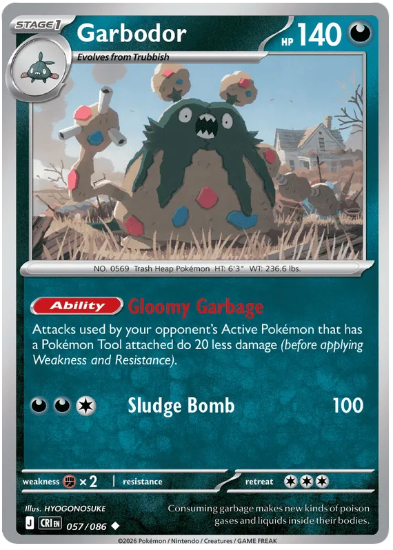 Garbodor #57 Chaos Rising Pokemon card