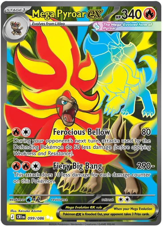 Mega Pyroar ex #99 Chaos Rising Pokemon card