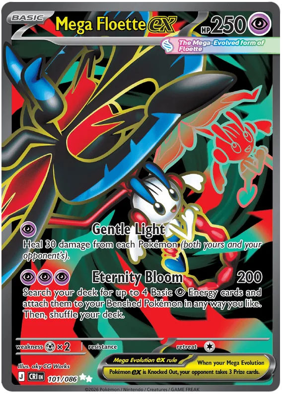 Mega Floette ex #101 Chaos Rising Pokemon card