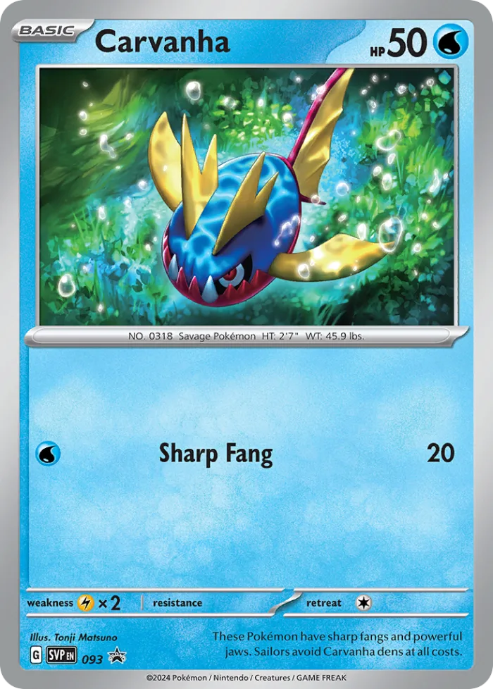 Carvanha #SVP 093 SV Black Star Promos Pokemon card