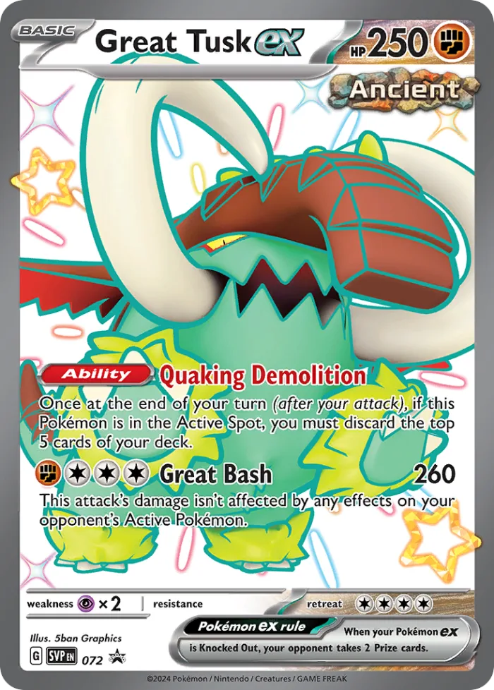 Great Tusk ex #SVP 072 SV Black Star Promos Pokemon card