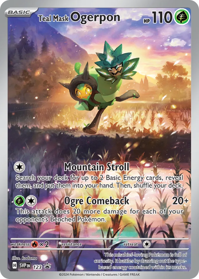 Teal Mask Ogerpon #SVP 123 SV Black Star Promos Pokemon card