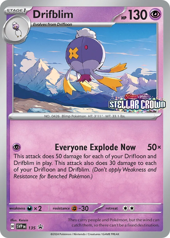 Drifblim #SVP 135 SV Black Star Promos Pokemon card