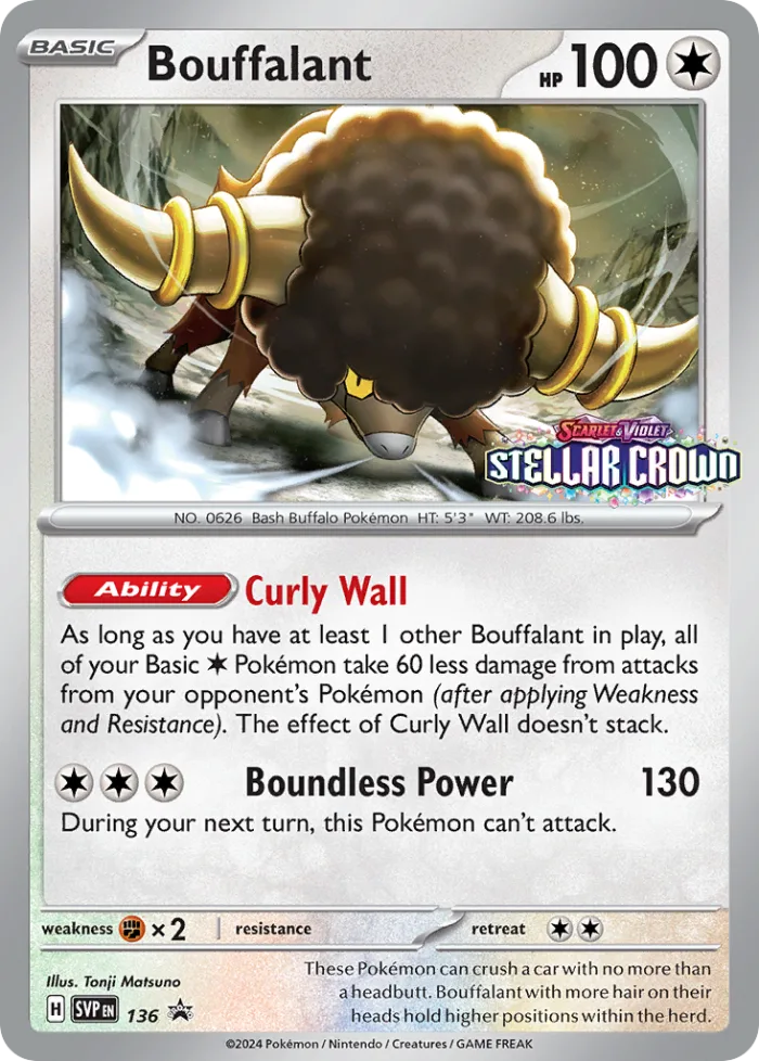 Bouffalant #SVP 136 SV Black Star Promos Pokemon card
