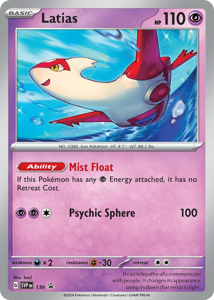 Latias #SVP 139 SV Black Star Promos Pokemon card