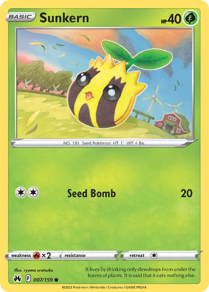 Sunkern #7 Crown Zenith Pokemon card
