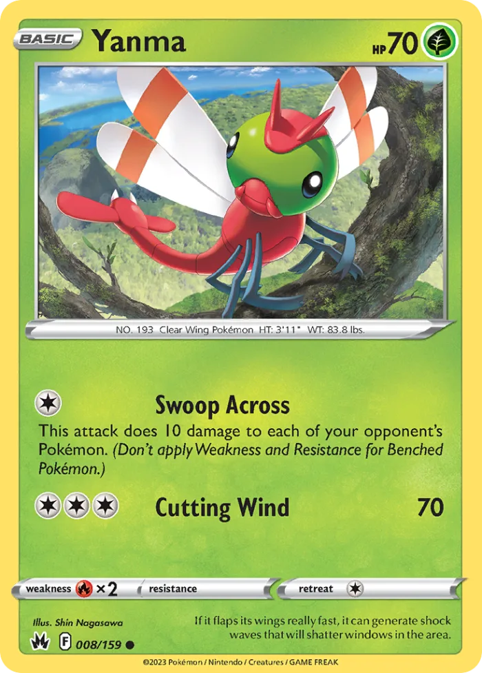 Yanma #8 Crown Zenith Pokemon card