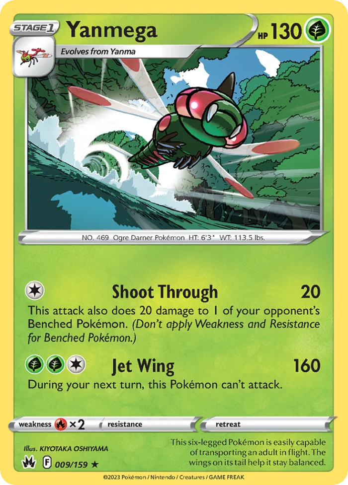 Yanmega #9 Crown Zenith Pokemon card