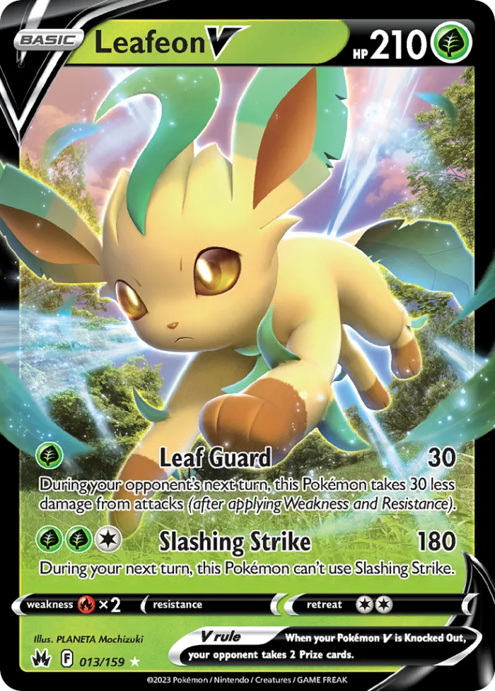 Leafeon V #13 Crown Zenith Pokemon card