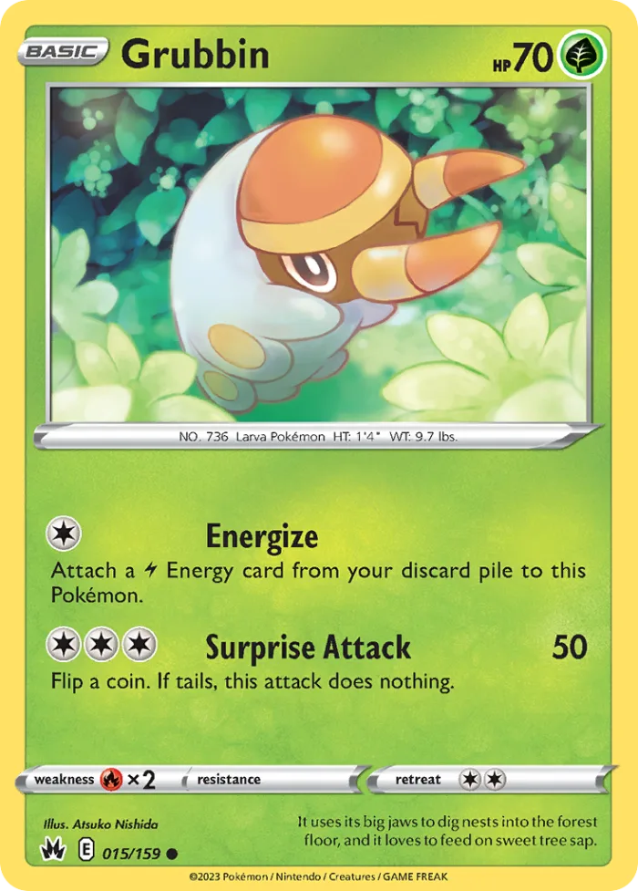 Grubbin #15 Crown Zenith Pokemon card