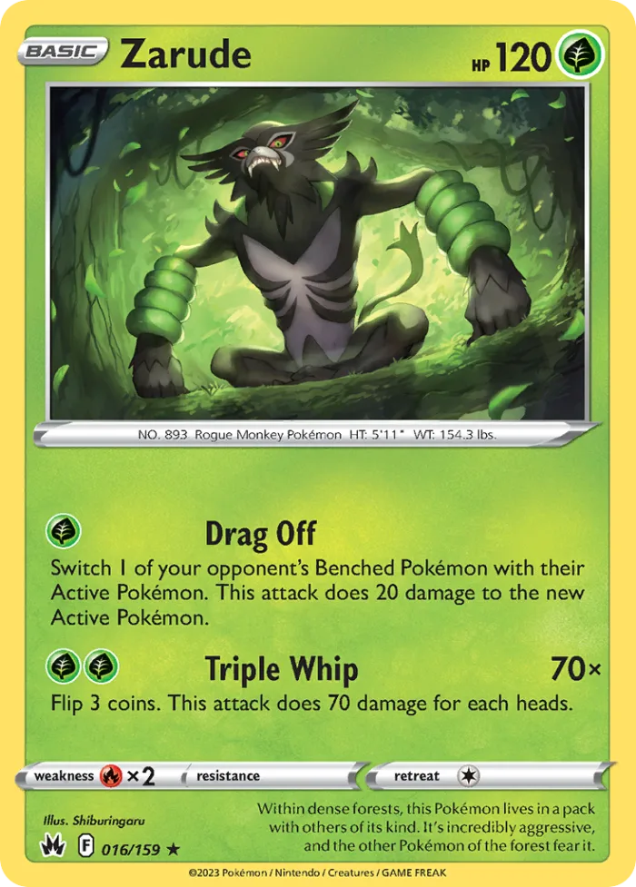 Zarude #16 Crown Zenith Pokemon card