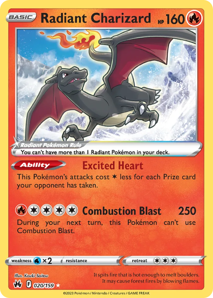 Radiant Charizard #20 Crown Zenith Pokemon card