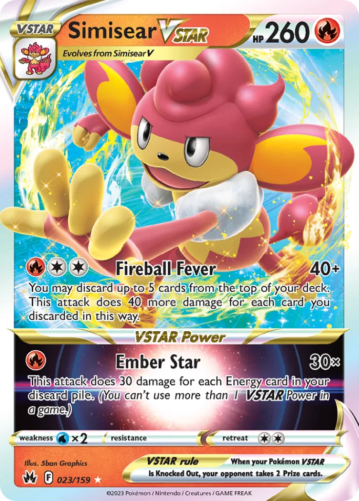 Simisear VSTAR #23 Crown Zenith Pokemon card