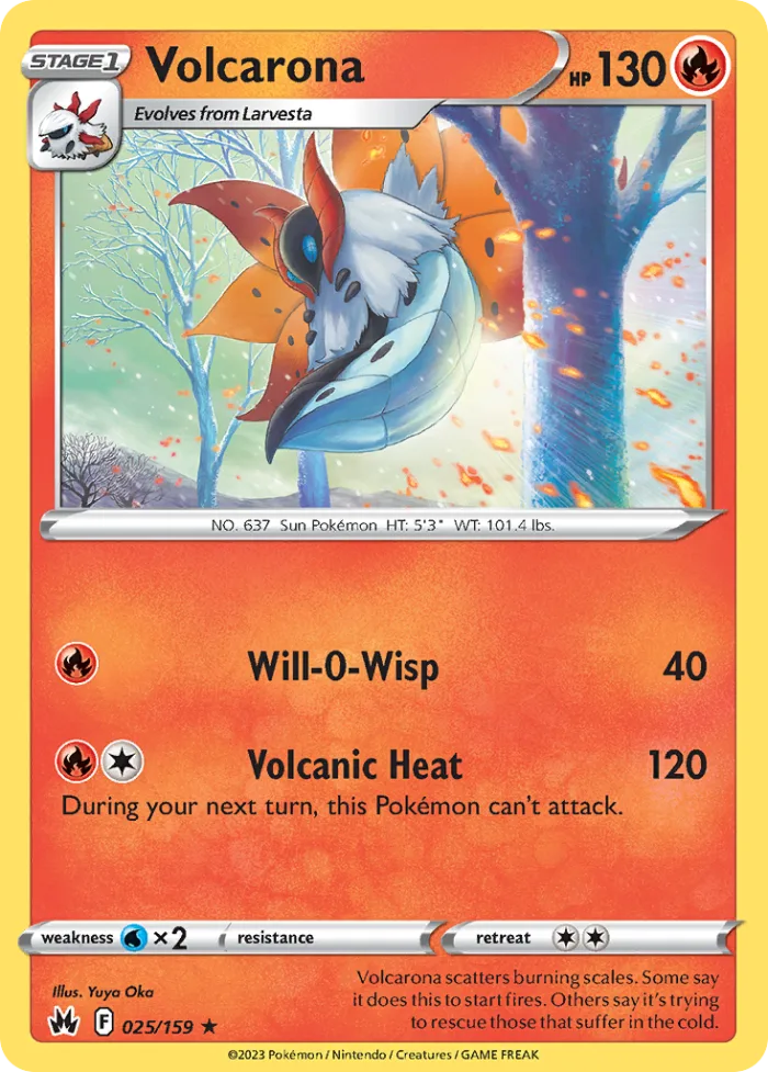 Volcarona #25 Crown Zenith Pokemon card