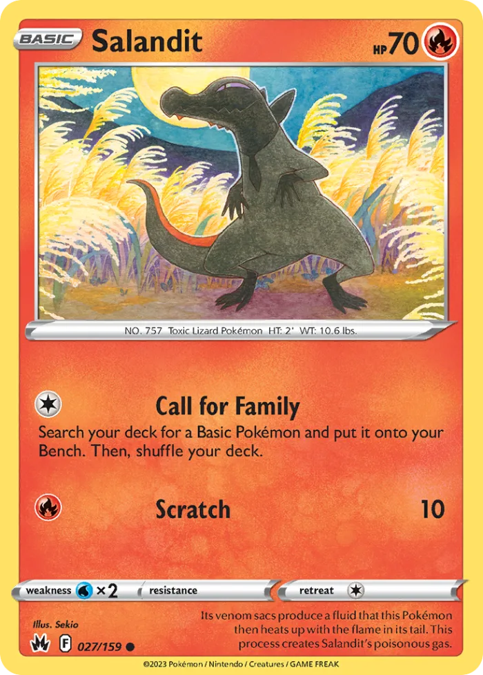 Salandit #27 Crown Zenith Pokemon card