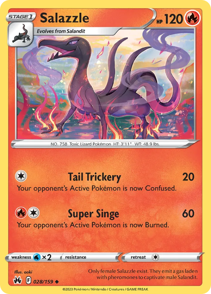Salazzle #28 Crown Zenith Pokemon card