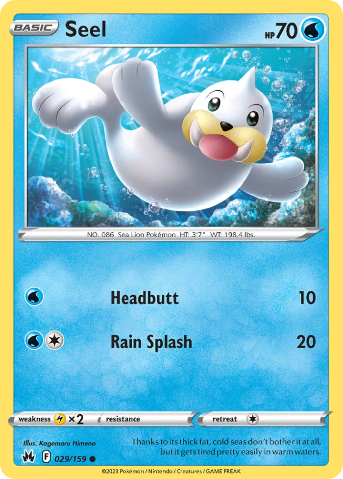 Seel #29 Crown Zenith Pokemon card