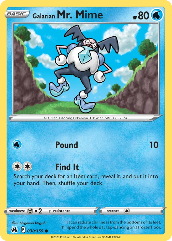 Galarian Mr. Mime #30 Crown Zenith Pokemon card