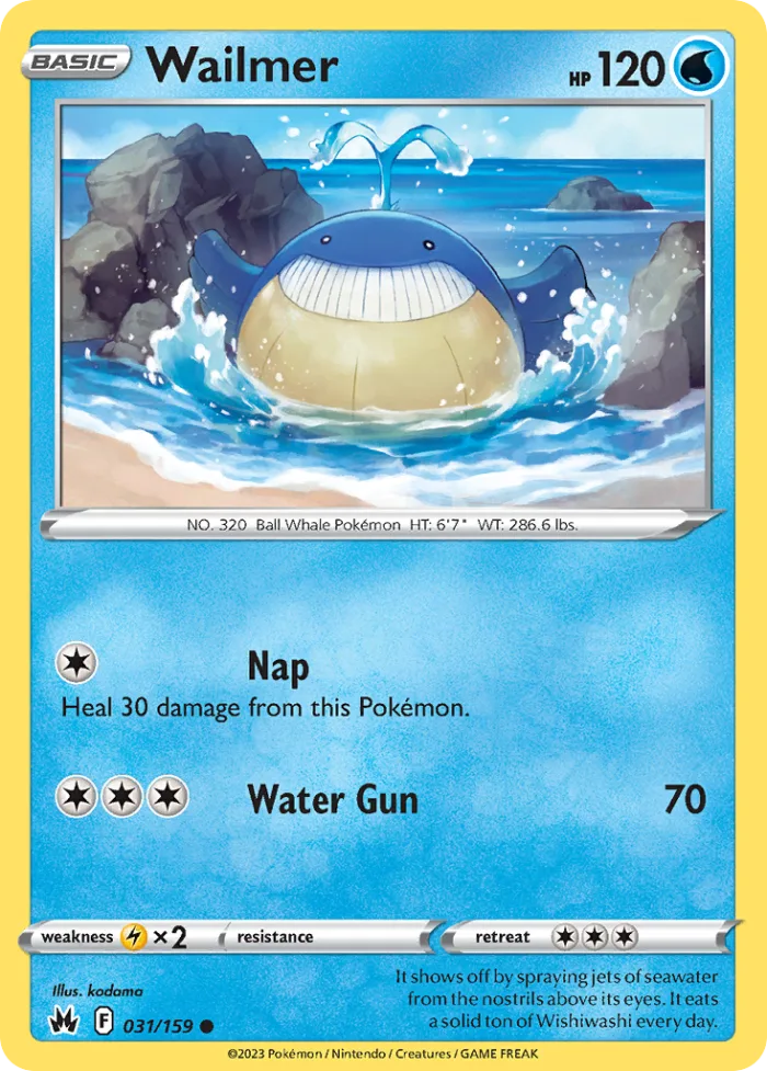 Wailmer #31 Crown Zenith Pokemon card