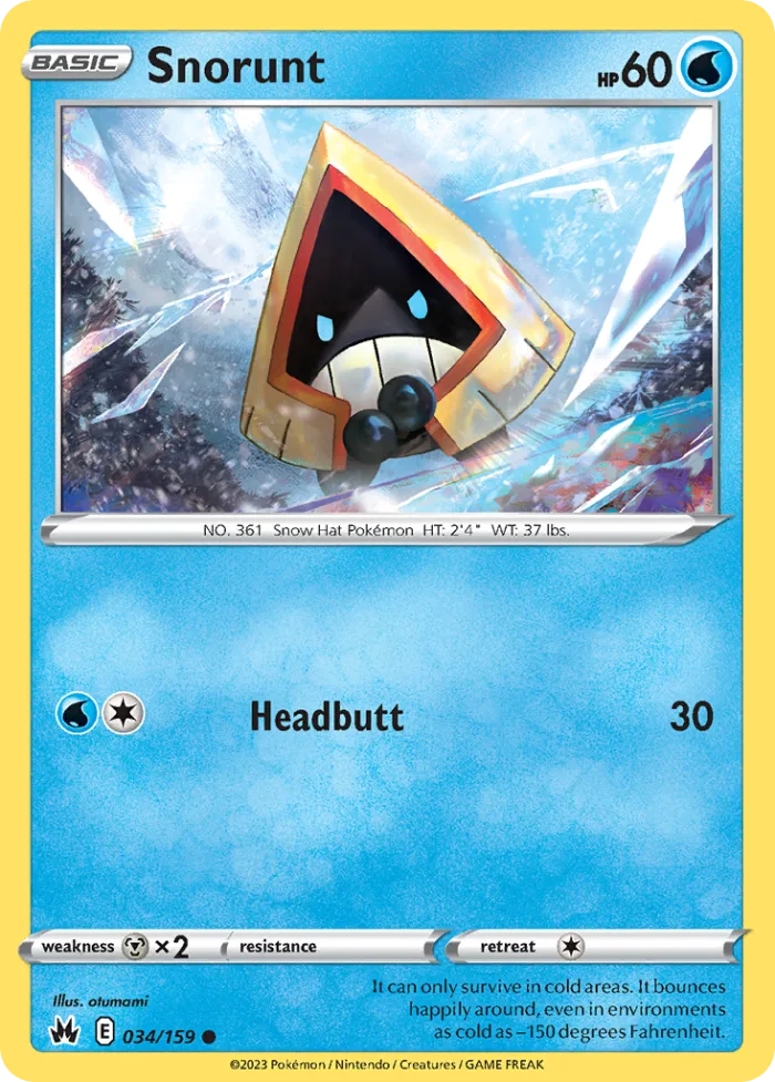 Snorunt #34 Crown Zenith Pokemon card