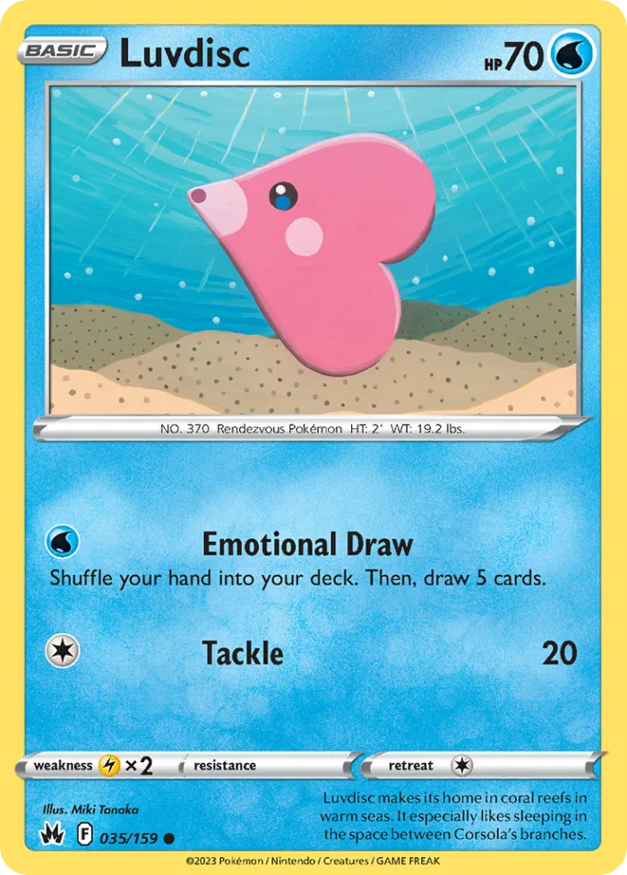Luvdisc #35 Crown Zenith Pokemon card