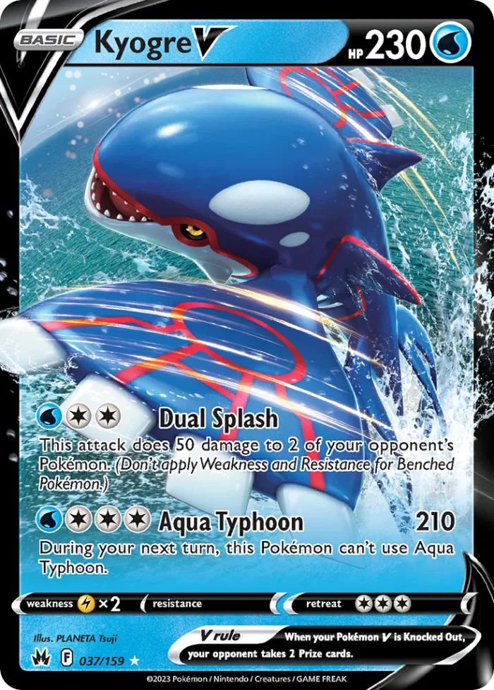 Kyogre V #37 Crown Zenith Pokemon card