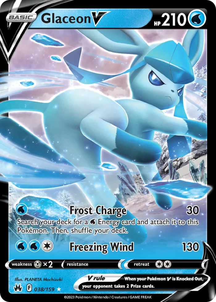 Glaceon V #38 Crown Zenith Pokemon card