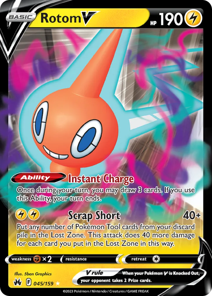Rotom V #45 Crown Zenith Pokemon card