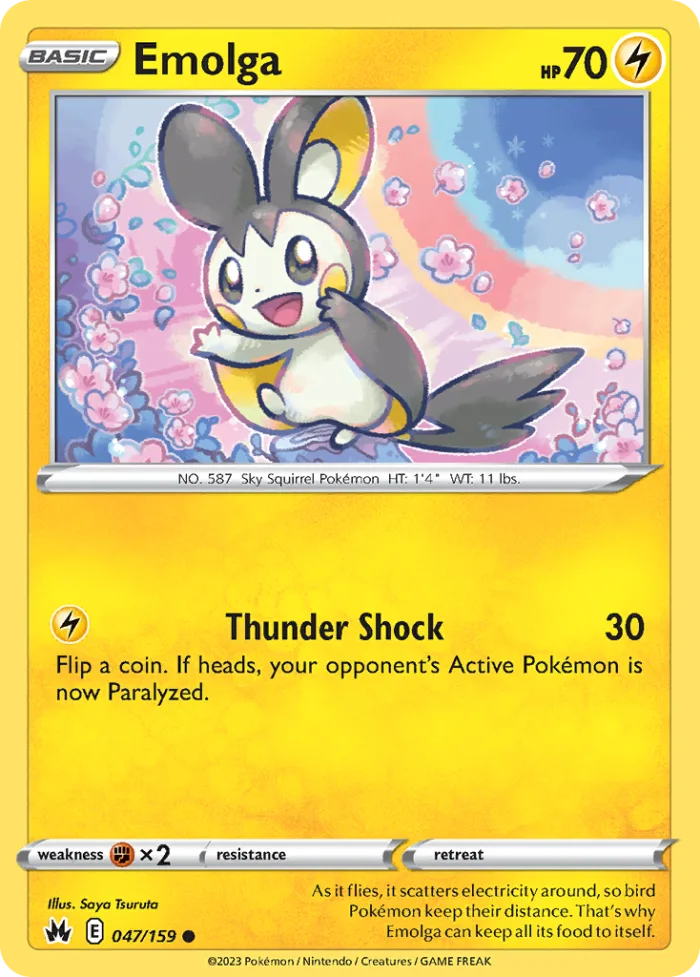 Emolga #47 Crown Zenith Pokemon card