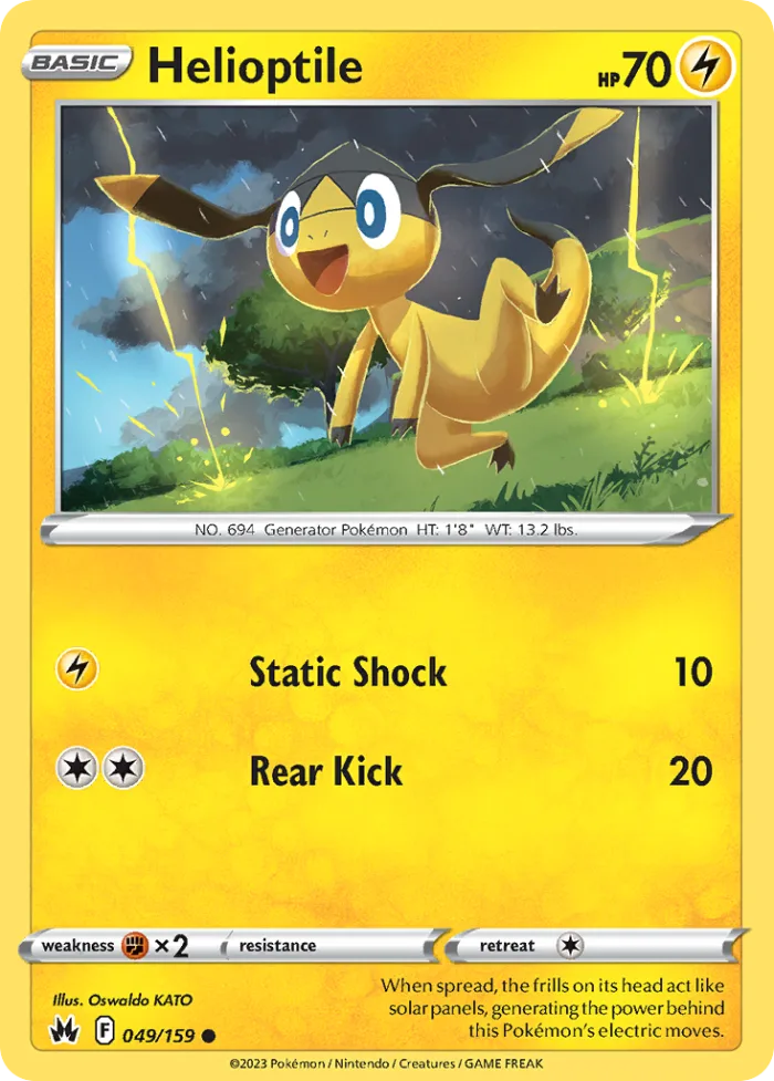 Helioptile #49 Crown Zenith Pokemon card