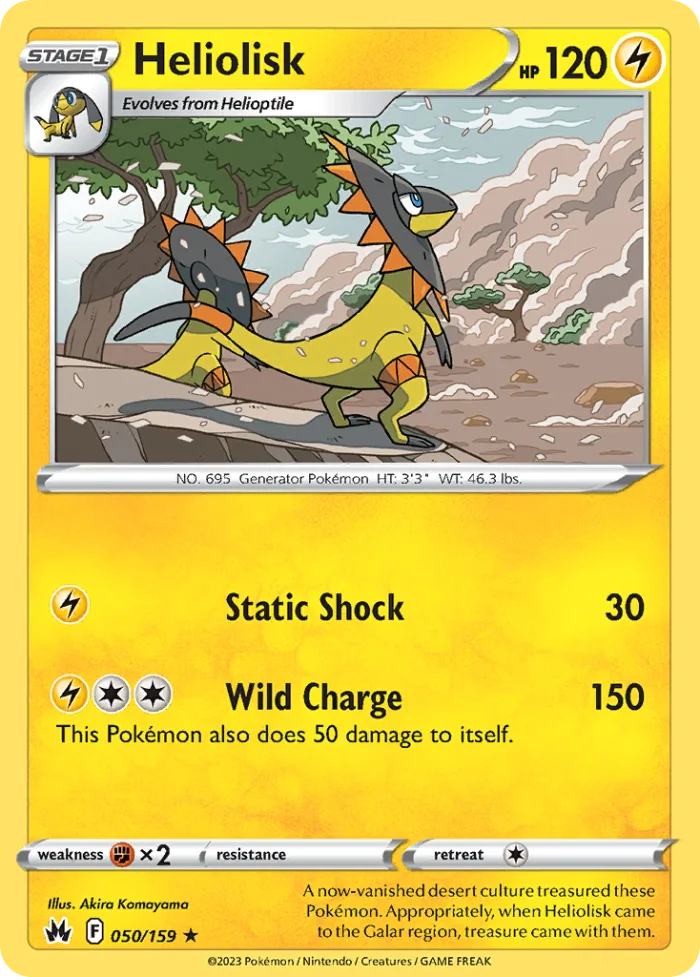 Heliolisk #50 Crown Zenith Pokemon card