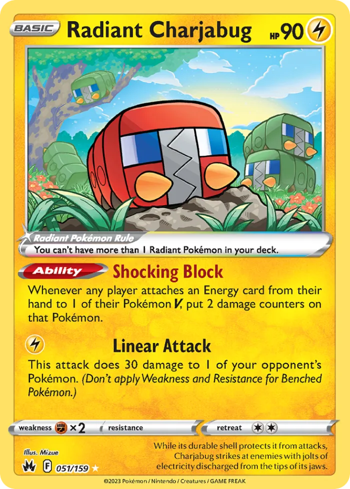 Radiant Charjabug #51 Crown Zenith Pokemon card