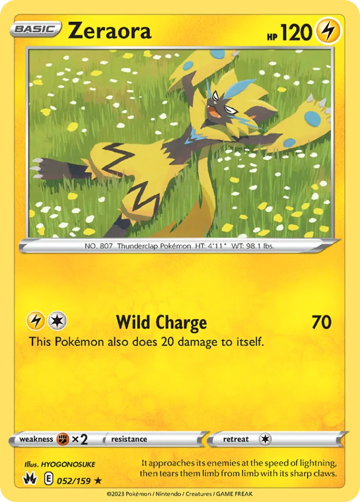 Zeraora #52 Crown Zenith Pokemon card