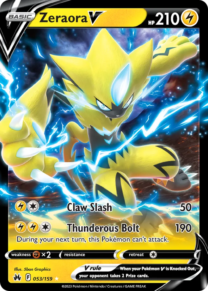 Zeraora V #53 Crown Zenith Pokemon card