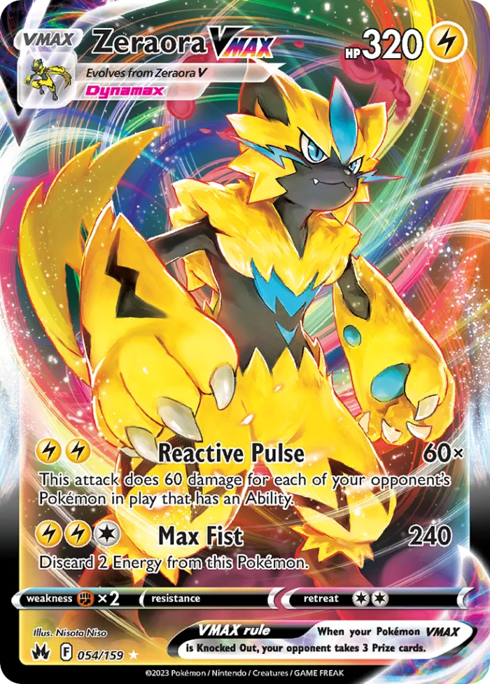 Zeraora VMAX #54 Crown Zenith Pokemon card