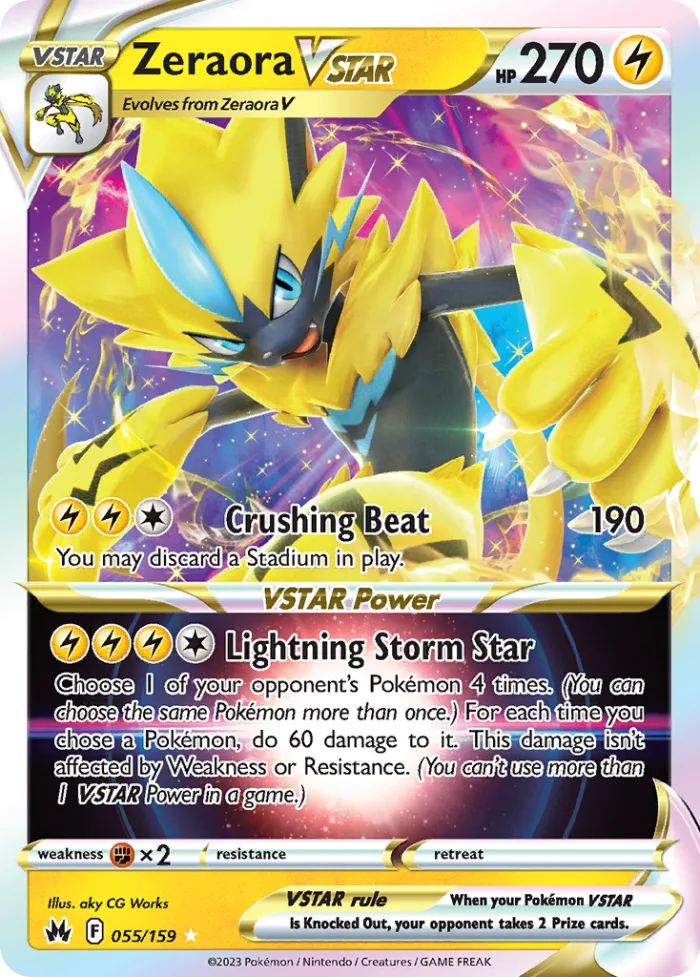 Zeraora VSTAR #55 Crown Zenith Pokemon card