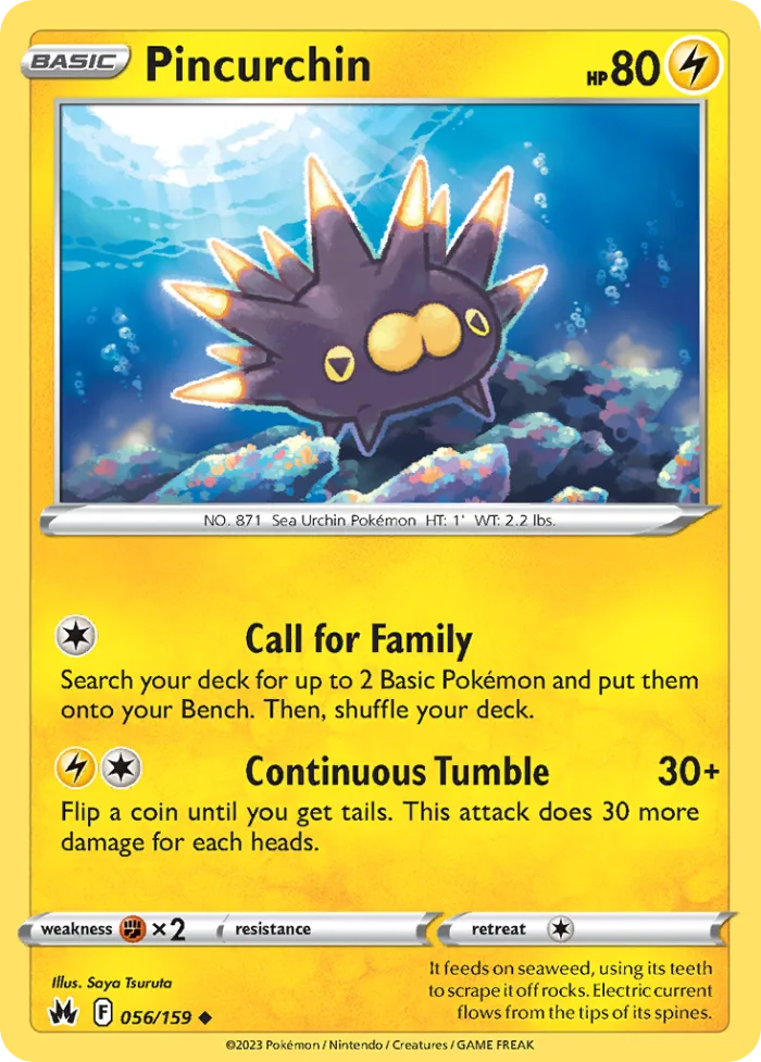 Pincurchin #56 Crown Zenith Pokemon card