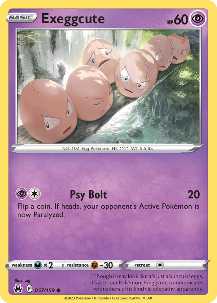 Exeggcute #57 Crown Zenith Pokemon card