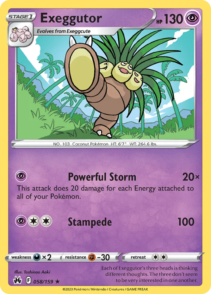 Exeggutor #58 Crown Zenith Pokemon card