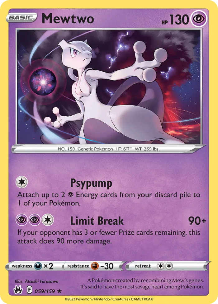 Mewtwo #59 Crown Zenith Pokemon card