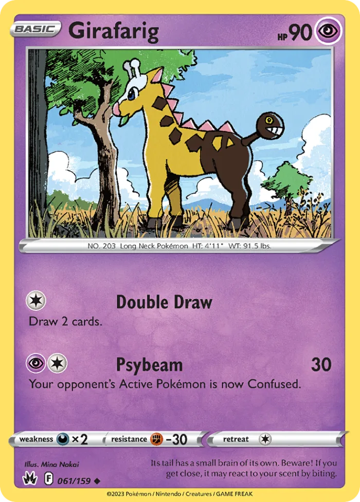 Girafarig #61 Crown Zenith Pokemon card