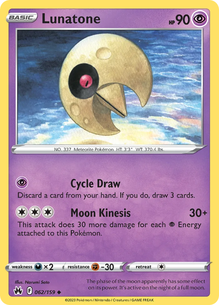 Lunatone #62 Crown Zenith Pokemon card