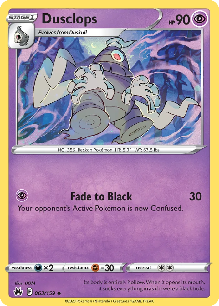Dusclops #63 Crown Zenith Pokemon card