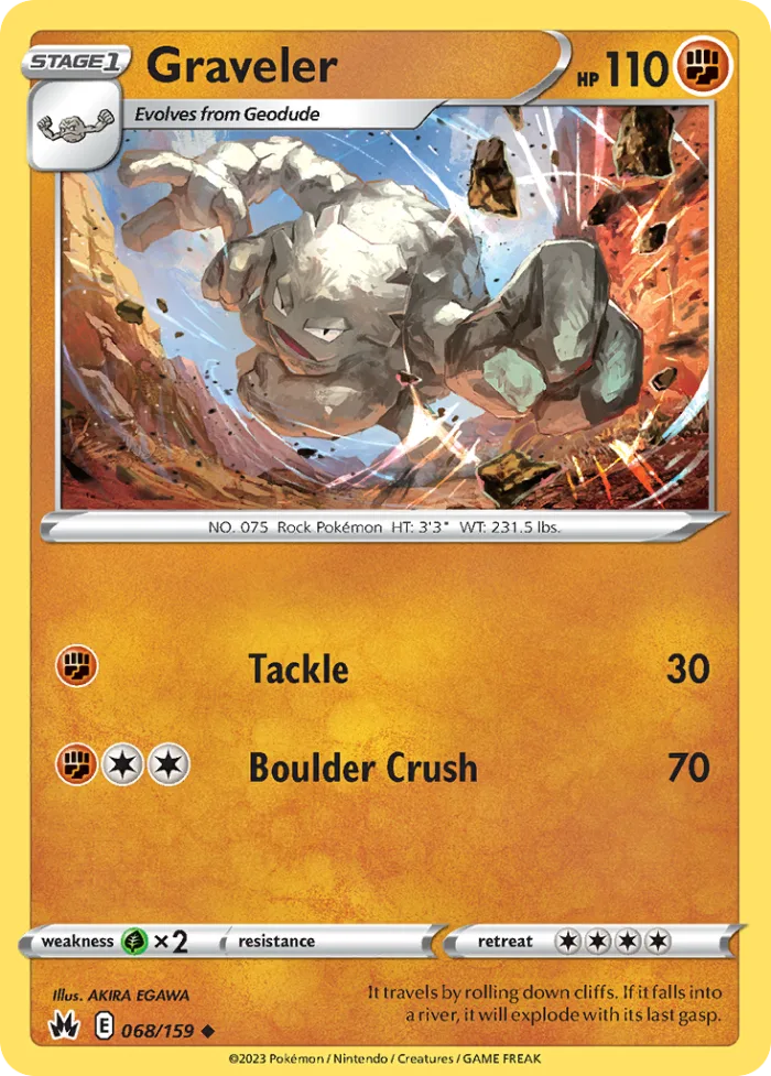 Graveler #68 Crown Zenith Pokemon card
